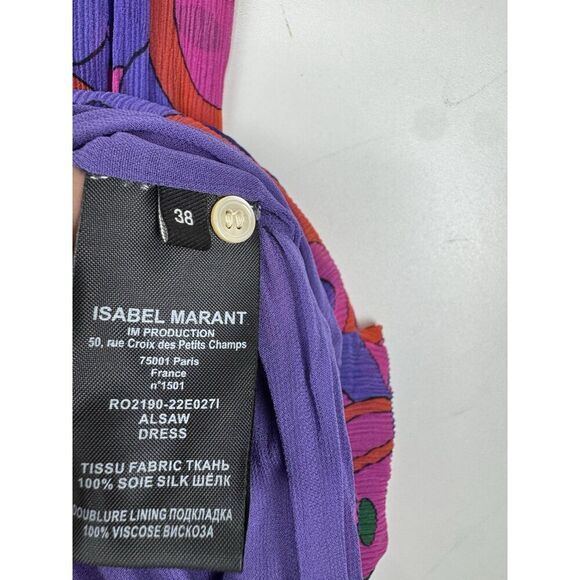 NEW NWT ISABEL MARANT Alsaw Printed Silk Maxi Dress 38 Us Size 6 Silk Floral - Picture 6 of 6